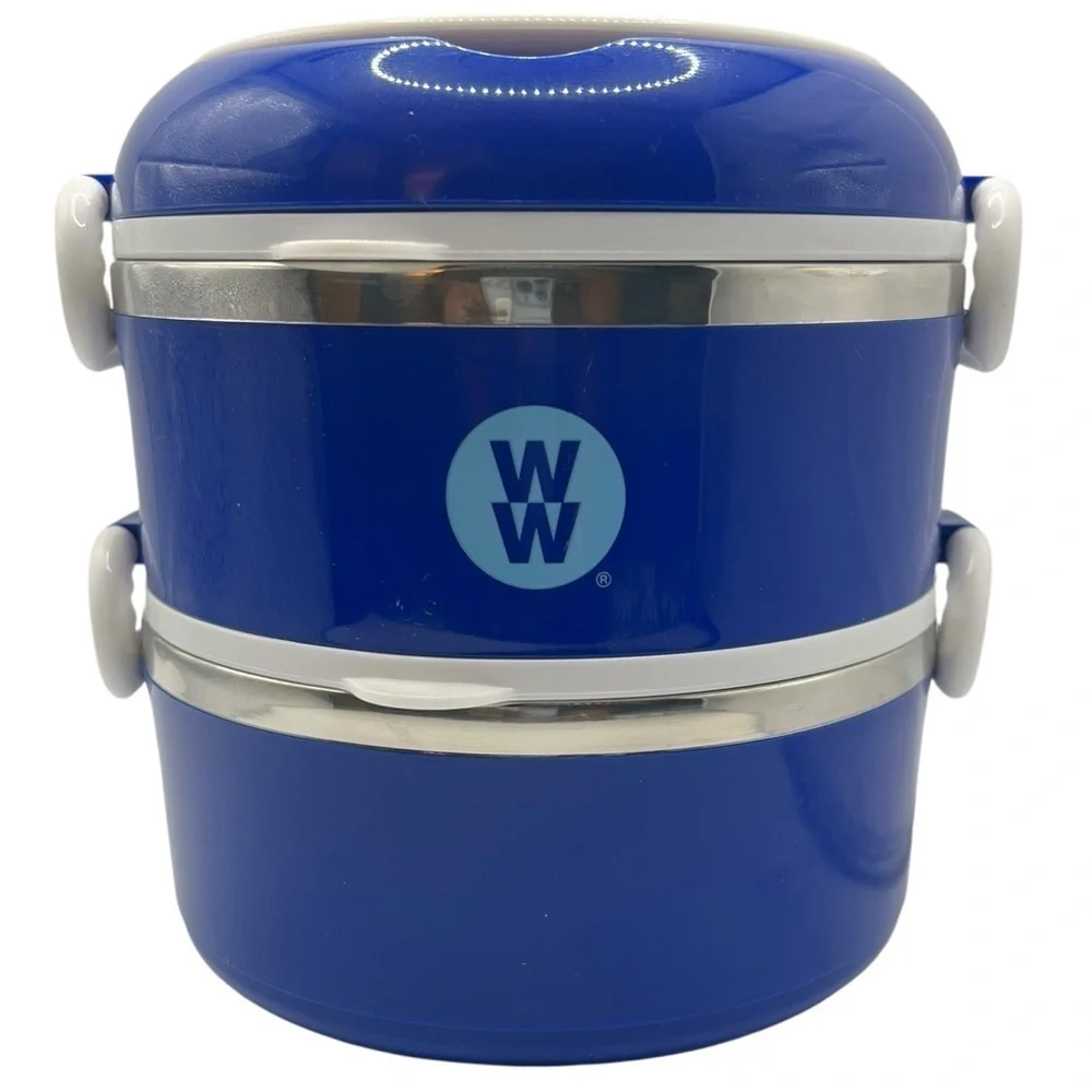 Weight Watchers WW Stainless & Plastic Stackable Portable Bento Lunch Box - Blue